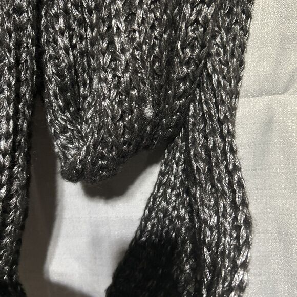 Anthropologie Vincent Pradier Black/Silver Metallic Infinity Scarf Grunge Knit - Picture 5 of 6